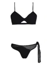 Amir Slama X Jade Picon Waffle-effect Bikini In Black