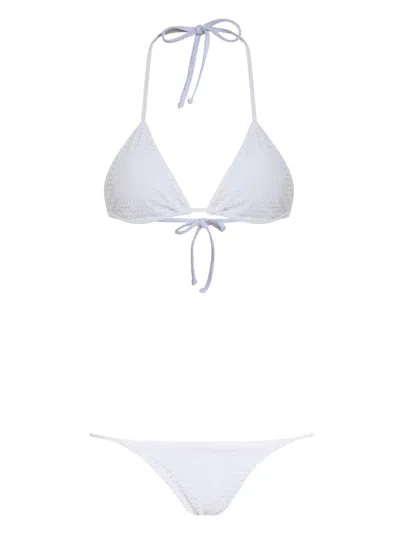 Amir Slama X Jade Picon Waffle-effect Bikini In White