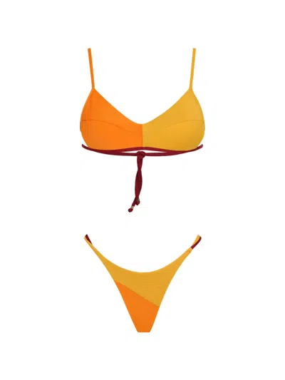Amir Slama X Tati Barbieri Colour-blocking Triangle Bikini In Multi