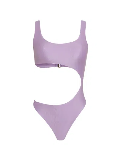 Amir Slama X Tati Barbieri Cut-out Ring-detail Swimsuit In Purple