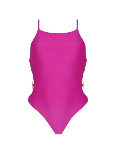 Amir Slama X Tati Barbieri Cut-out Starfish-embellished Swimsuit In Purple