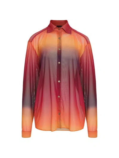 Amir Slama X Tati Barbieri Gradient Mesh Shirt In Multi