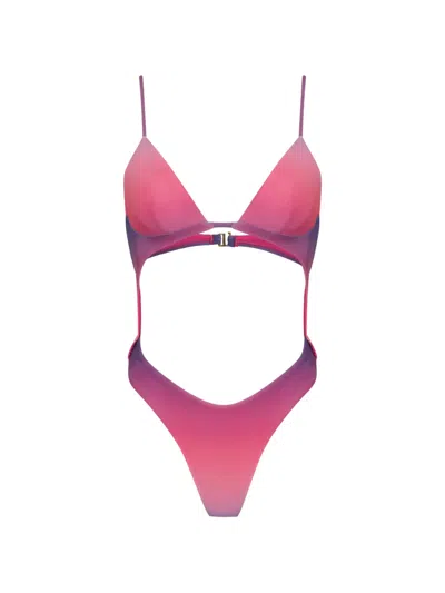 Amir Slama X Tati Barbieri Gradient-effect Cut-out Swimsuit In Multi