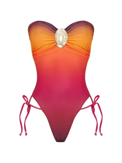 Amir Slama X Tati Barbieri Gradient-effect Ring-detail Swimsuit In Multi