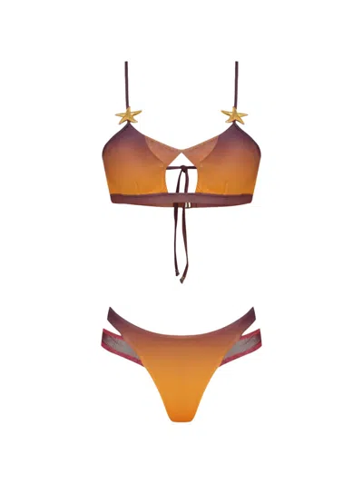 Amir Slama X Tati Barbieri Starfish-detail Ombré Bikini In Orange