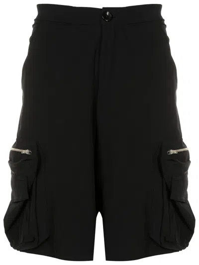 Amir Slama Zip-pocket Panelled Cargo Shorts In Black