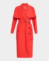 Amir Taghi Alyson Convertible Belted Trench Coat In Bright Red