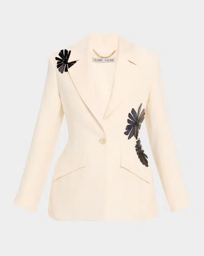 Amir Taghi Bianca Flower Embroidered Single-breasted Blazer