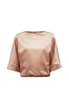 Amir Taghi Courtney Cotton-blend Satin T-shirt In Pink