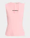 Amir Taghi Eiza U-neck Sleeveless Micro-belt Top