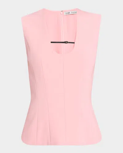 Amir Taghi Eiza U-neck Sleeveless Micro-belt Top