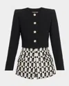 Amir Taghi Laurel Geo Layered Single-breasted Blazer In Blue