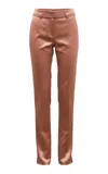 Amir Taghi Lisa Cotton-blend Satin Pants In Pink