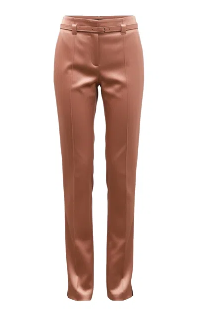 Amir Taghi Lisa Cotton-blend Satin Pants In Pink