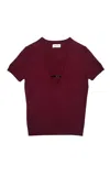 Amir Taghi Meredith Wool-blend Top In Burgundy