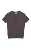 Amir Taghi Meredith Wool-blend Top In Dark Grey