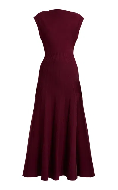 Amir Taghi Nicole Knit Maxi Dress In Burgundy