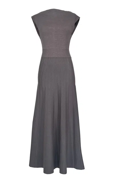 Amir Taghi Nicole Knit Midi Dress In Grey