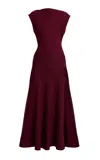 Amir Taghi Nicole Wool-blend Dress In Burgundy