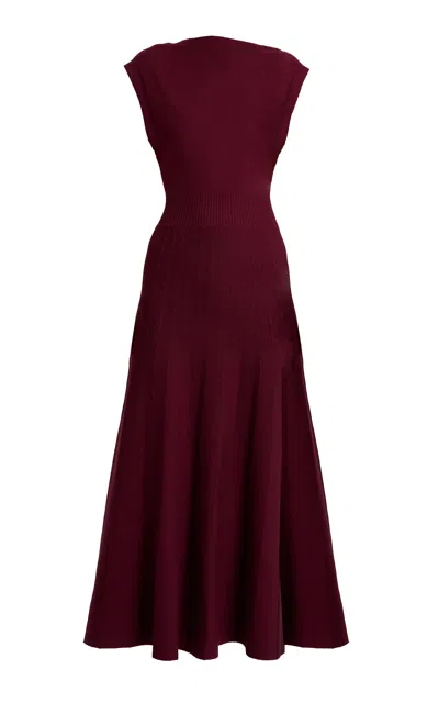 Amir Taghi Nicole Wool-blend Dress In Burgundy