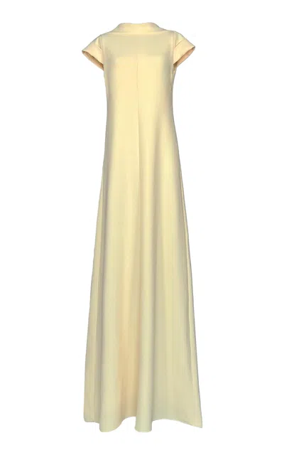 Amir Taghi Noor Belted Crepe Gown In Yellow