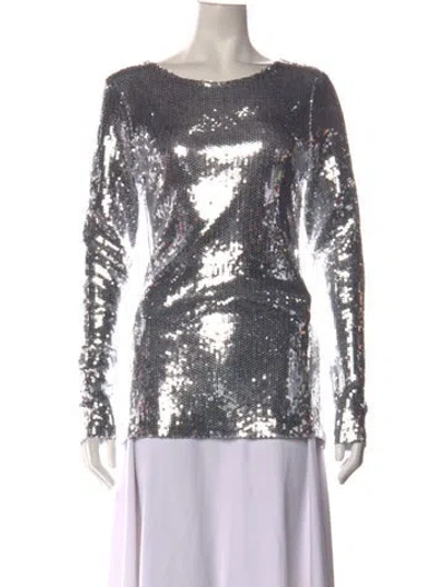 Pre-owned Amir Taghi Patterned Crew Neck Top In Multicolor