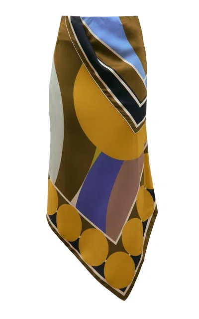 Amir Taghi Pilar Silk Twill Skirt In Multi