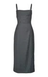 Amir Taghi Samantha Cutout Wool Maxi Dress In Grey