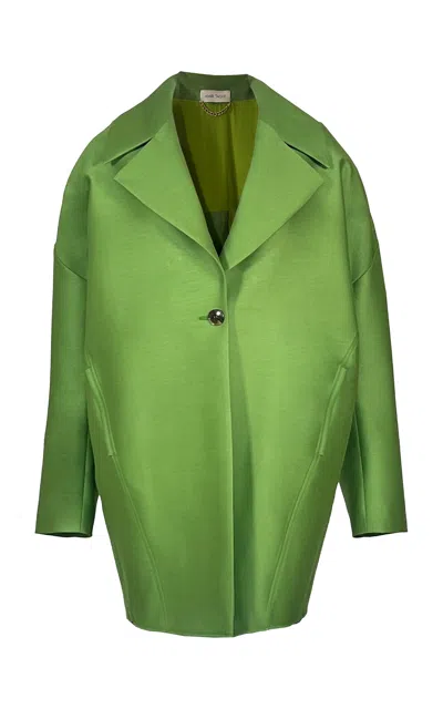 Amir Taghi Samira Wool-silk Coat In Green