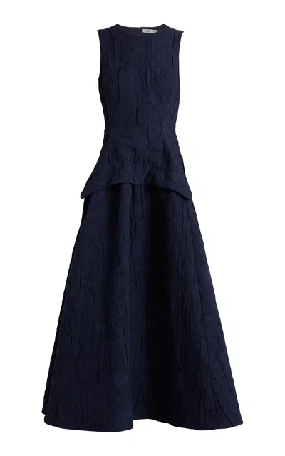 Amir Taghi Sara Cotton-linen Cloqué Midi Dress