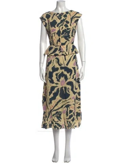 Pre-owned Amir Taghi Silk Long Dress In Blue