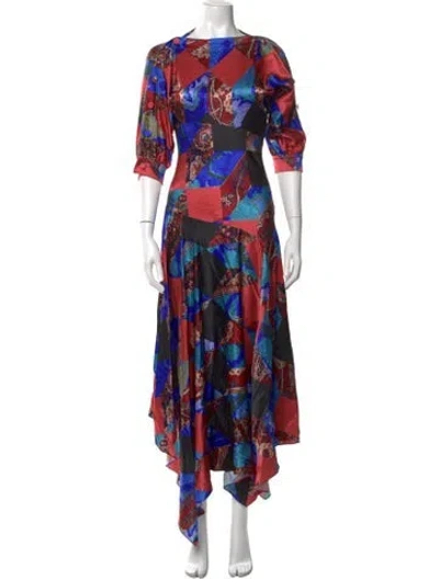 Pre-owned Amir Taghi Silk Long Dress In Red
