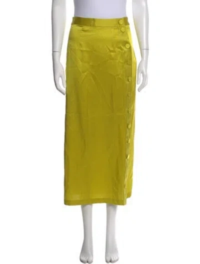 Pre-owned Amir Taghi Silk Long Skirt W/ Tags In Green