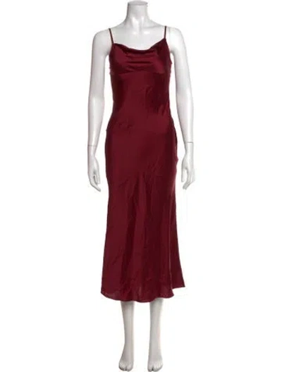 Pre-owned Amir Taghi Silk Midi Length Dress In Red
