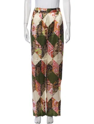 Pre-owned Amir Taghi Silk Wide Leg Pants In Multicolor
