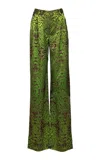 Amir Taghi Tess Jacquard Pants In Dark Green