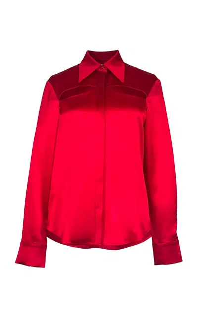 Amir Taghi Tina Silk Shirt In Red