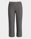 Amir Taghi Toni Pintuck Straight-leg Crop Pants In Dark Blue