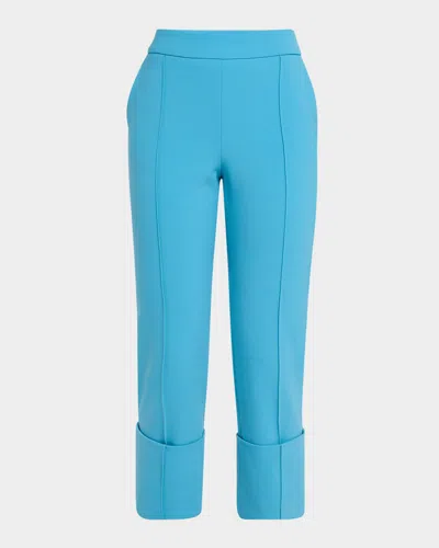 Amir Taghi Toni Pintuck Straight-leg Cuffed Crop Pants