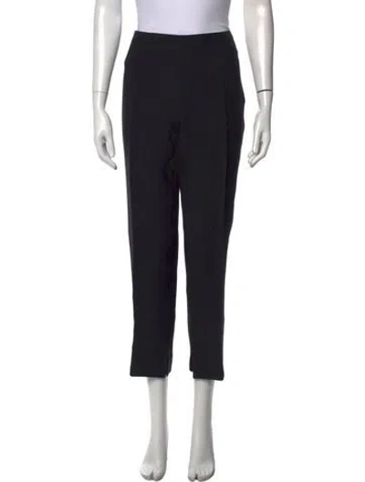 Pre-owned Amir Taghi Virgin Wool Straight Leg Pants In Black