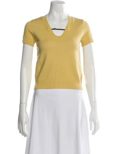 Pre-owned Amir Taghi V-neck Sweater In Yellow