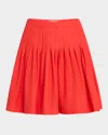 Amir Taghi Willow Pleated Flare Shorts In Bright Red