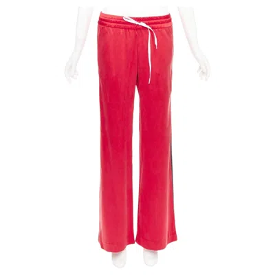 Pre-owned Amiri 2018 Leather Trimmed Washed Silk Side Stripe Drawstring Trousers It40 S In Red