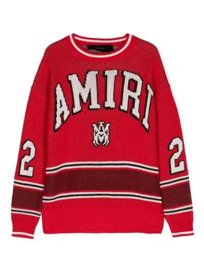 Amiri 22 Striped Jacquard Jumper In 红色