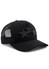 Amiri 3 Star Appliqué Canvas Cap In Black