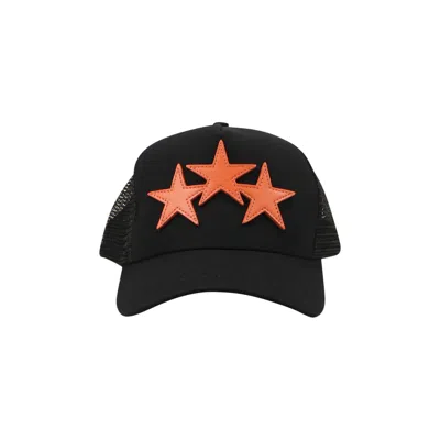 Pre-owned Amiri 3 Star Trucker Hat 'black/orange' | Men's Size Onesize
