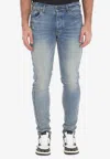 Amiri 3d Bones Skinny Stretch Denim Jeans In Blue