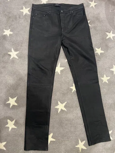 Pre-owned Amiri 5 Pocket Leather Pants Size 52 In Black