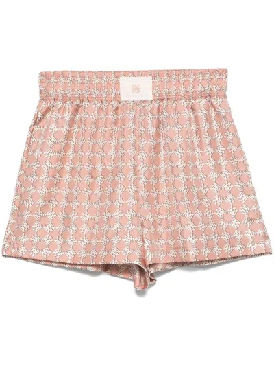 Amiri Abstract Pattern Mini Shorts In Pink