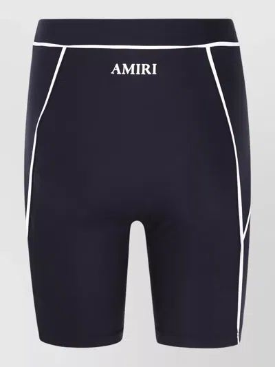 Amiri Active Logo Cycling Shorts Elastic Waistband In Blue